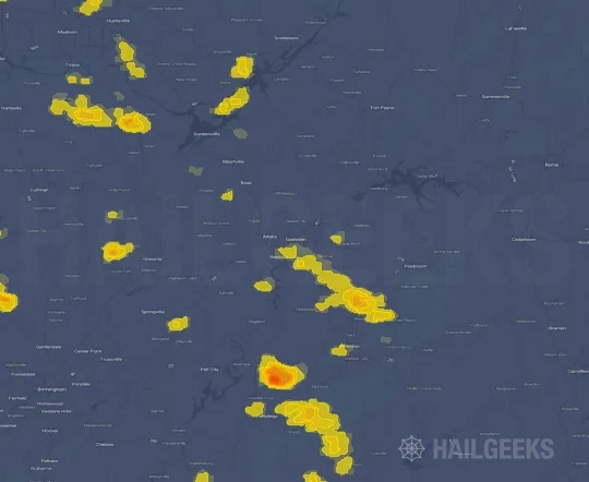 Hail map for Gadsden, AL
