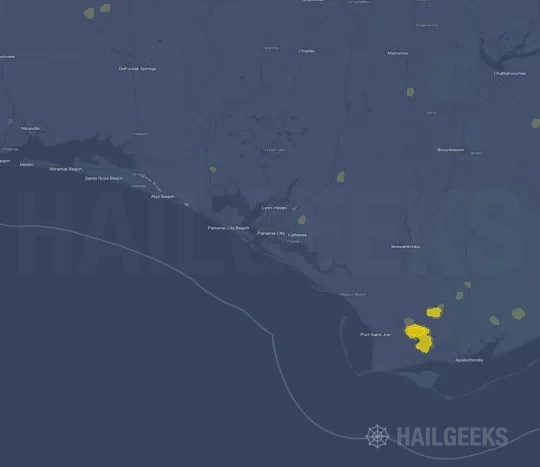 Hail map for Panama City, FL