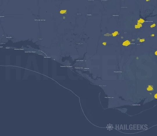 Hail map for Panama City, FL