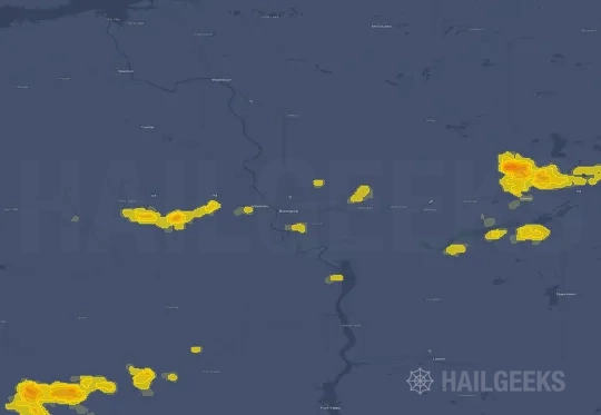 Hail map for Bismarck, ND