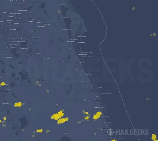 Hail map for Palm Bay, FL on May 24, 2023
