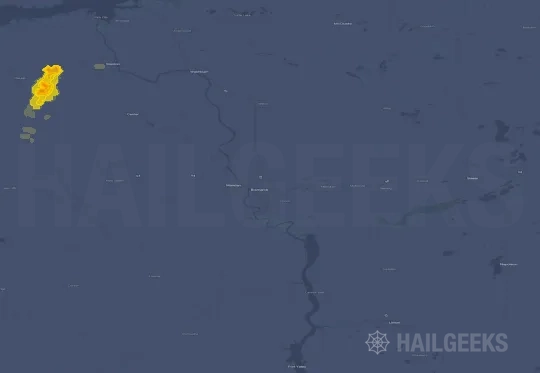 Hail map for Bismarck, ND