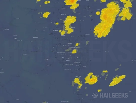 Hail map for Denver, CO