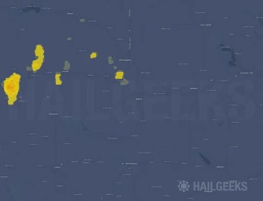 Hail map for Salina, KS