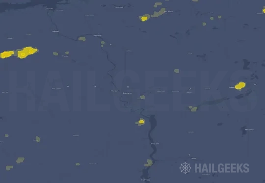 Hail map for Bismarck, ND