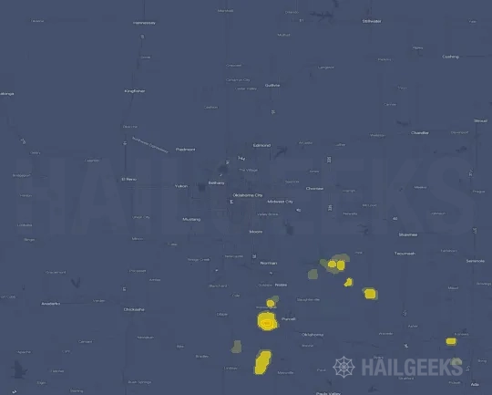 Hail map for Oklahoma City, OK