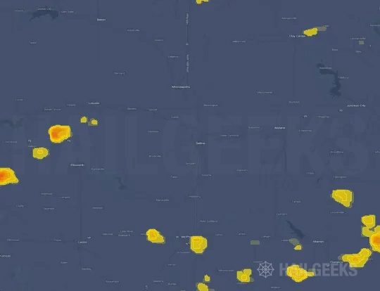 Hail map for Salina, KS
