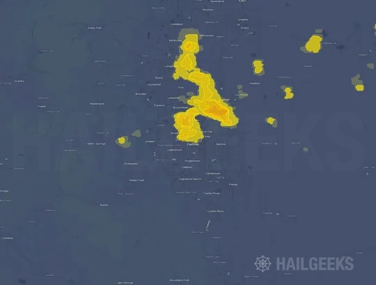 Hail map for Denver, CO