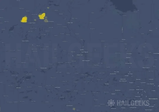 Hail map for St Cloud, MN