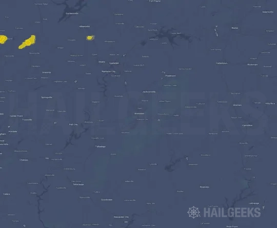 Hail map for Anniston, AL