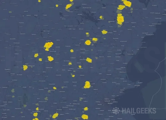 Hail map for Manchester, NH