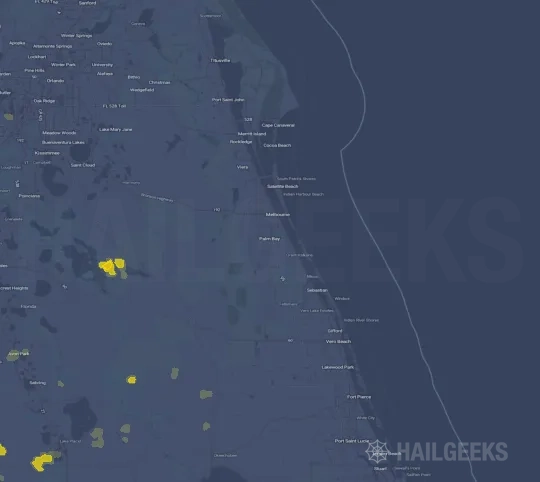 Hail map for Palm Bay, FL on Jun 2, 2023