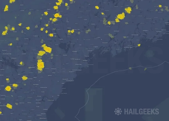 Hail map for Portland, ME