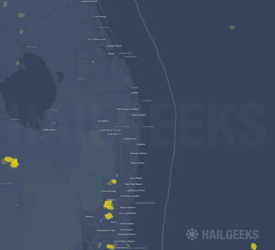 Hail map for West Palm Beach, FL