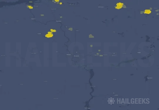 Hail map for Bismarck, ND