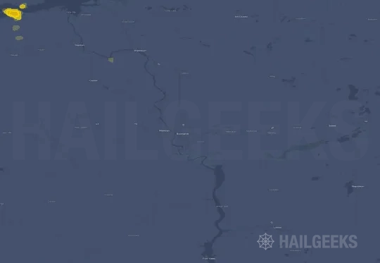 Hail map for Bismarck, ND