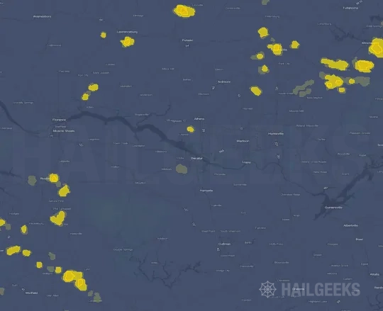 Hail map for Decatur, AL