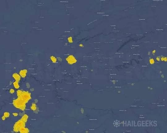 Hail map for Knoxville, TN