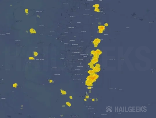 Hail map for Denver, CO