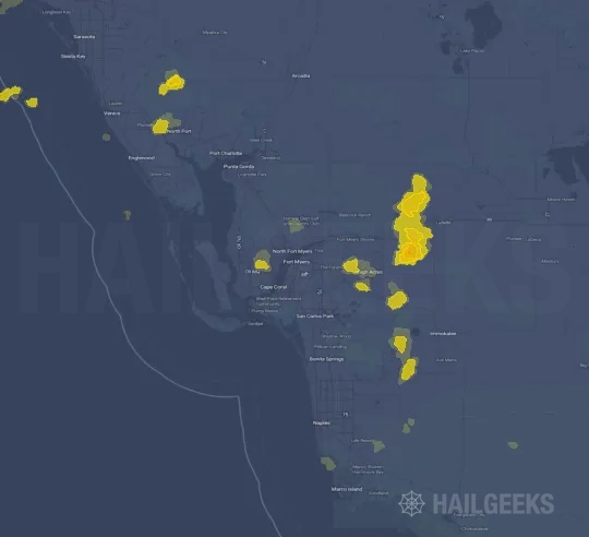 Hail map for Fort Myers, FL