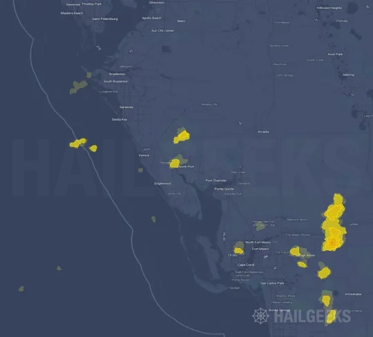 Hail map for North Port, FL