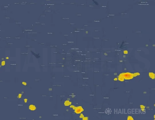 Hail map for Wichita, KS