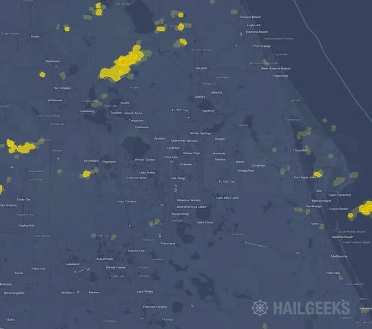 Hail map for Orlando, FL