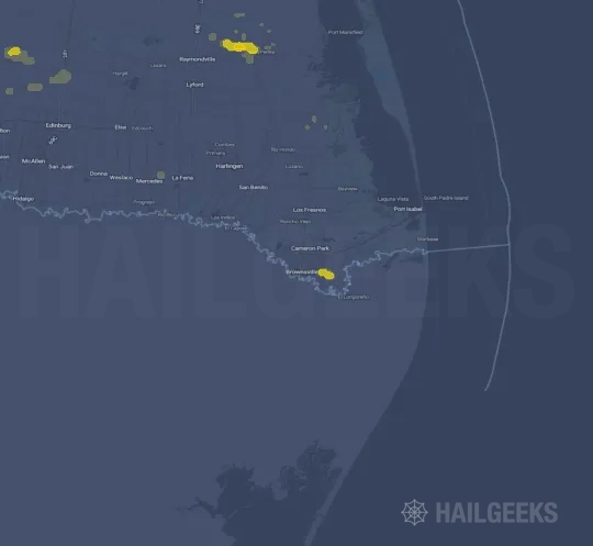 Hail map for Brownsville, TX