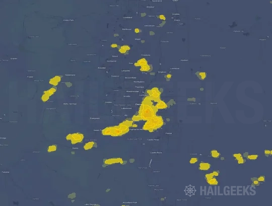 Hail map for Denver, CO