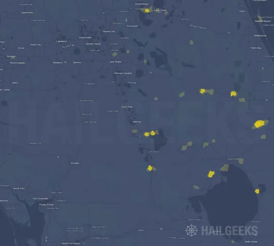 Hail map for Sebring, FL