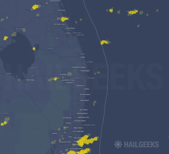 Hail map for West Palm Beach, FL