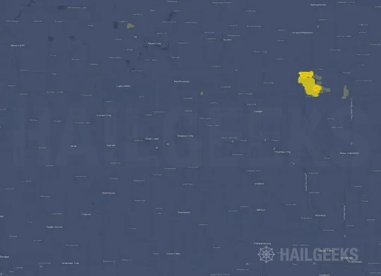 Hail map for Mason City, IA on Jun 9, 2023