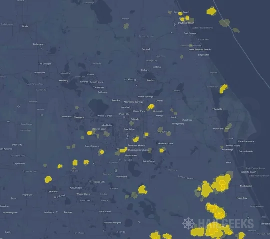 Hail map for Orlando, FL