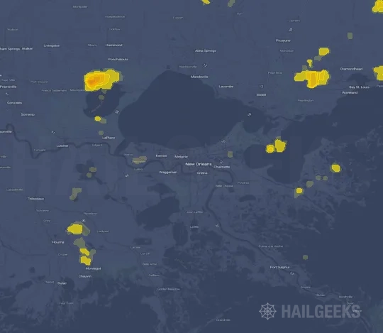 Hail map for New Orleans, LA