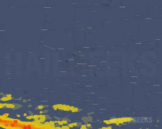 Hail map for Oklahoma City, OK