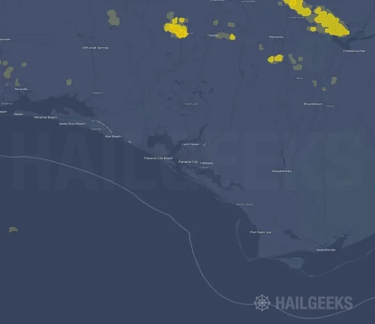 Hail map for Panama City, FL