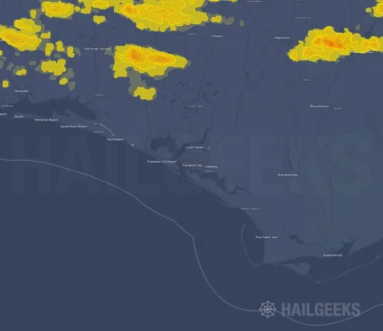 Hail map for Panama City, FL