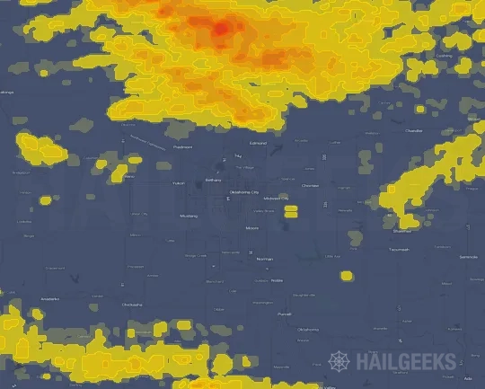 Hail map for Oklahoma City, OK