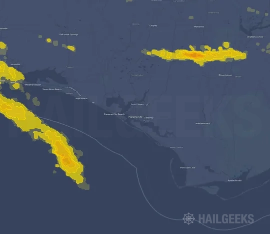 Hail map for Panama City, FL