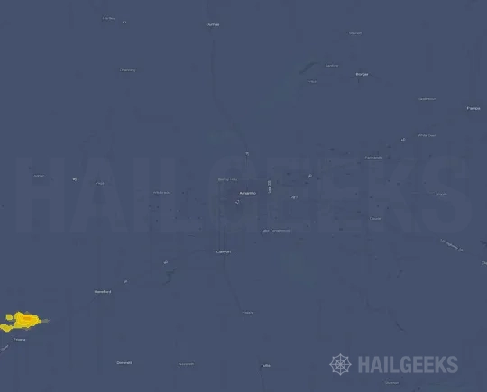 Hail map for Amarillo, TX on Jun 18, 2023