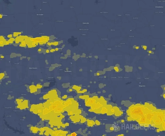 Hail map for Texarkana, AR