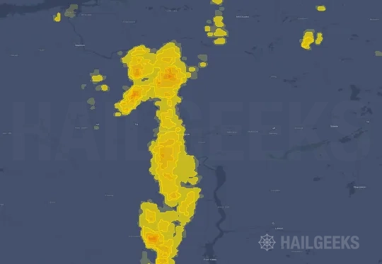 Hail map for Bismarck, ND
