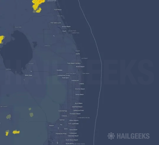 Hail map for West Palm Beach, FL