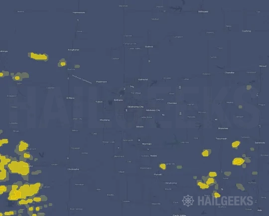 Hail map for Oklahoma City, OK