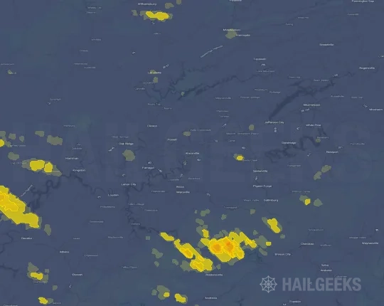 Hail map for Knoxville, TN