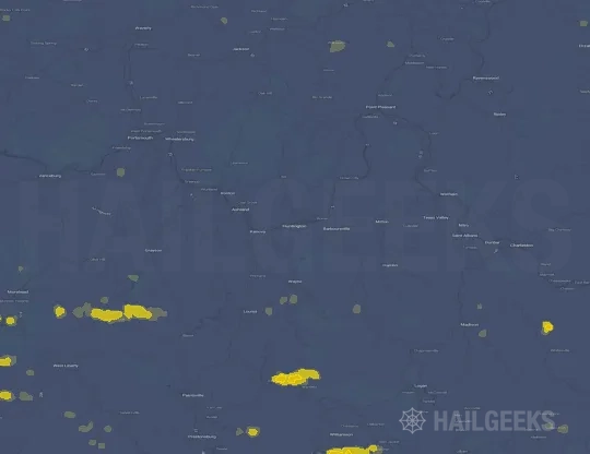 Hail map for Huntington, WV