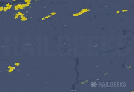 Hail map for Bismarck, ND