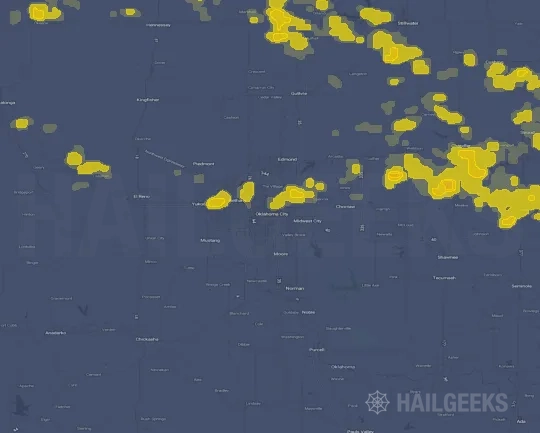 Hail map for Oklahoma City, OK