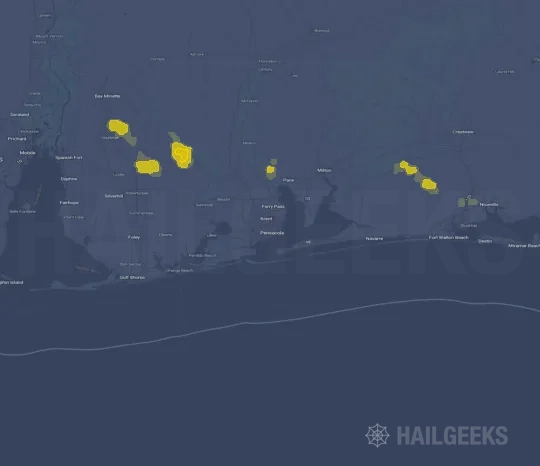 Hail map for Pensacola, FL