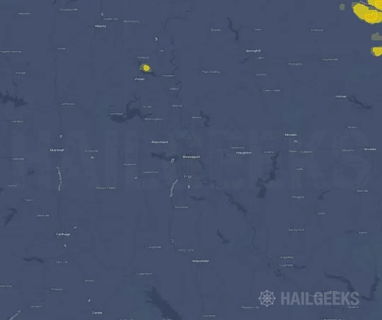 Hail map for Shreveport, LA